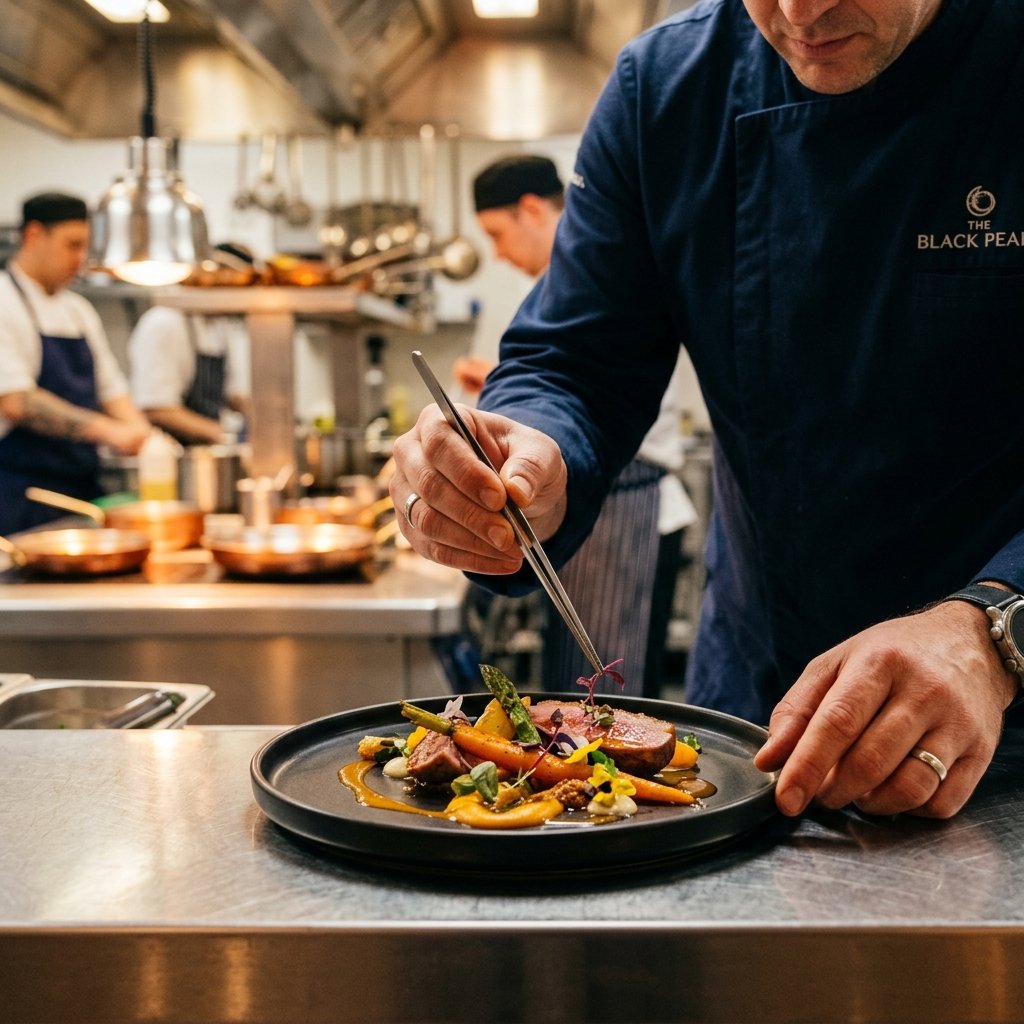 Restaurant team preparing orders